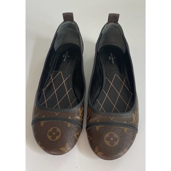 Louis Vuitton Womens 39 Monogram Revival Ballet Flat Ballerina Slip On AUTHENTIC - Picture 2 of 16